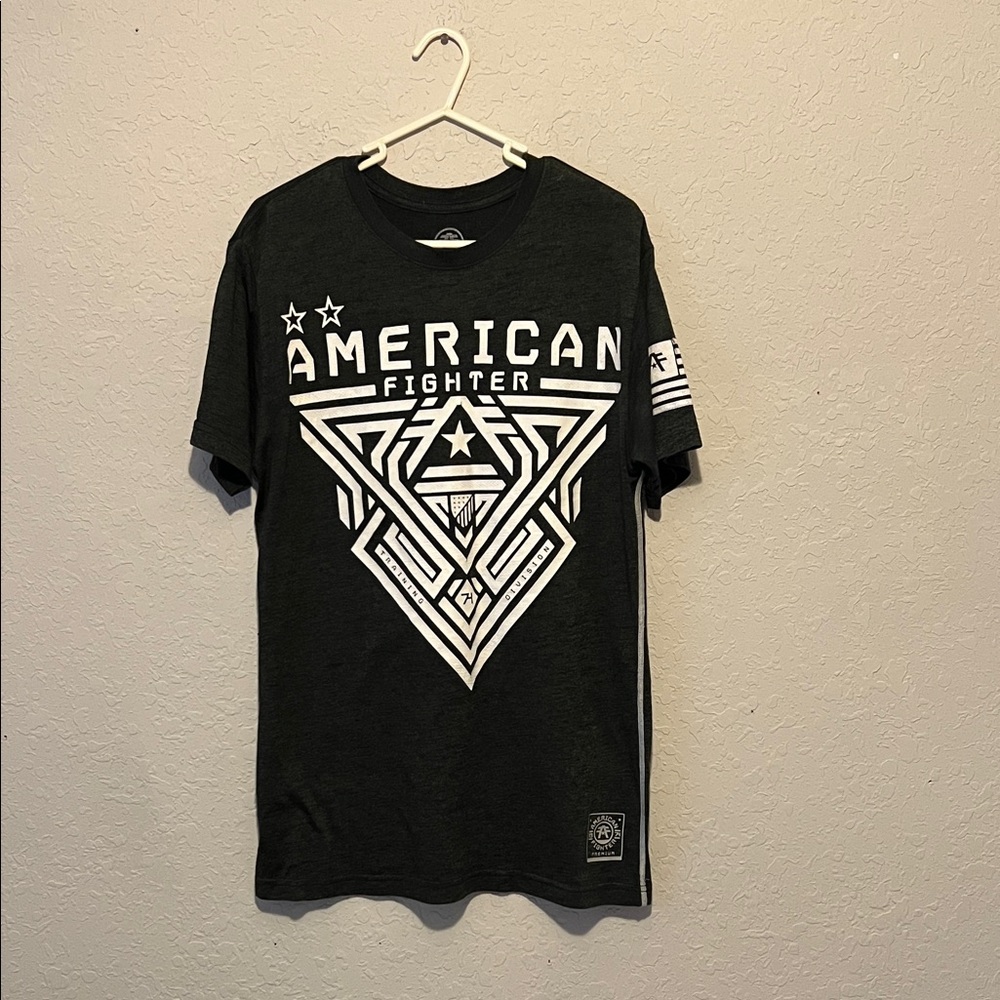 American Fighter Charcoal Tee with White Graphic